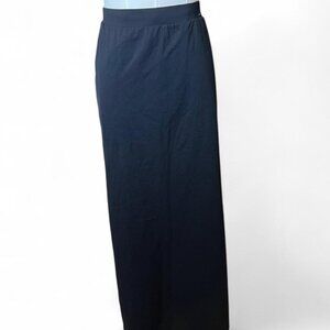 uniqlo airism everydayblack maxi skirt with back slit and drawstring adjustable